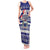 Samoa Christmas Tank Maxi Dress The Santa Coat of Arms with Samoa Bracelet Pattern LT03 Women Blue - Polynesian Pride