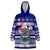 Samoa Christmas Wearable Blanket Hoodie The Santa Coat of Arms with Samoa Bracelet Pattern LT03 One Size Blue - Polynesian Pride