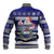 Custom Samoa Christmas Baseball Jacket The Santa Coat of Arms with Samoa Bracelet Pattern LT03 - Polynesian Pride