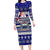 Custom Samoa Christmas Family Matching Long Sleeve Bodycon Dress and Hawaiian Shirt The Santa Coat of Arms with Samoa Bracelet Pattern LT03 Mom's Dress Blue - Polynesian Pride