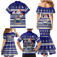 Custom Samoa Christmas Family Matching Mermaid Dress and Hawaiian Shirt The Santa Coat of Arms with Samoa Bracelet Pattern LT03 - Polynesian Pride
