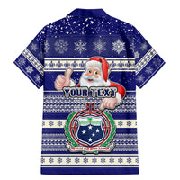 Custom Samoa Christmas Family Matching Mermaid Dress and Hawaiian Shirt The Santa Coat of Arms with Samoa Bracelet Pattern LT03 - Polynesian Pride