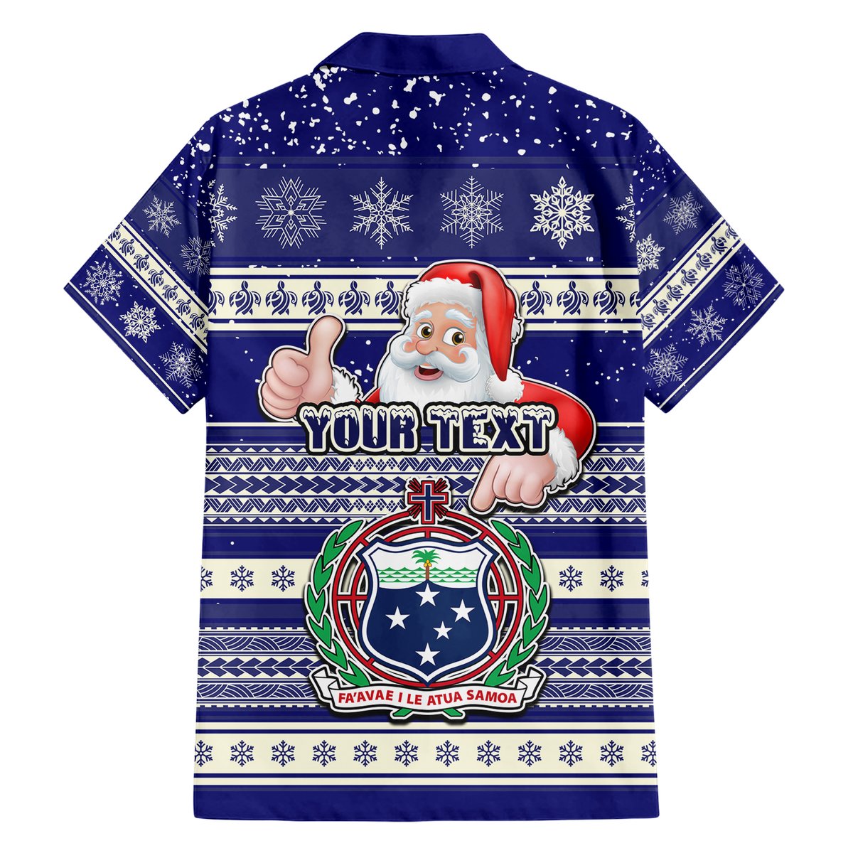 Custom Samoa Christmas Hawaiian Shirt The Santa Coat of Arms with Samoa Bracelet Pattern LT03 - Polynesian Pride