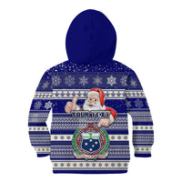 Custom Samoa Christmas Kid Hoodie The Santa Coat of Arms with Samoa Bracelet Pattern LT03 - Polynesian Pride