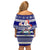 Custom Samoa Christmas Off Shoulder Short Dress The Santa Coat of Arms with Samoa Bracelet Pattern LT03 - Polynesian Pride