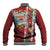 New Zealand Merry Christmas Baseball Jacket Maori Animals, Koru Tattoo - Red Xmas Style