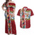 New Zealand Merry Christmas Couples Matching Off Shoulder Maxi Dress and Hawaiian Shirt Maori Animals, Koru Tattoo - Red Xmas Style