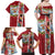 New Zealand Merry Christmas Family Matching Off Shoulder Maxi Dress and Hawaiian Shirt Maori Animals, Koru Tattoo - Red Xmas Style