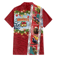 New Zealand Merry Christmas Family Matching Puletasi and Hawaiian Shirt Maori Animals, Koru Tattoo - Red Xmas Style