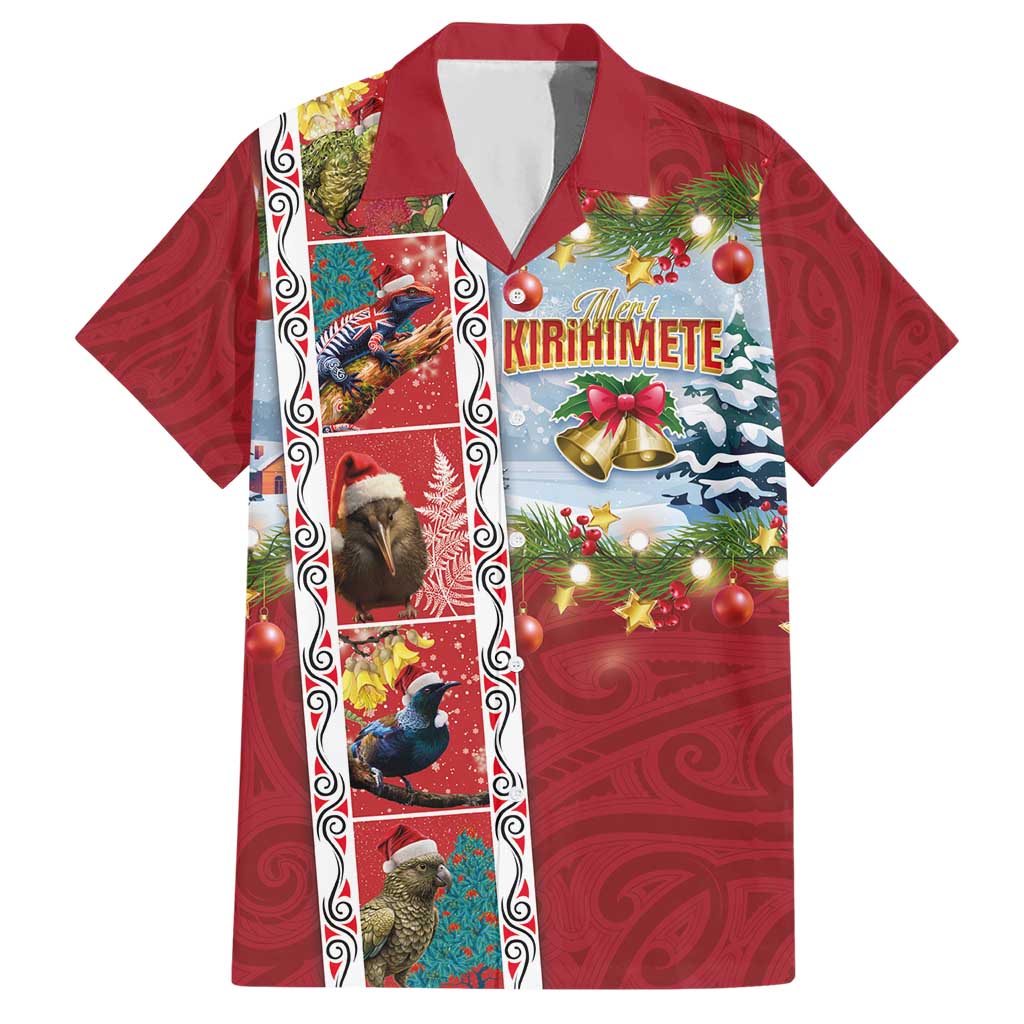 New Zealand Merry Christmas Hawaiian Shirt Maori Animals, Koru Tattoo - Red Xmas Style LT03 Red - Polynesian Pride