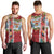 New Zealand Merry Christmas Men Tank Top Maori Animals, Koru Tattoo - Red Xmas Style