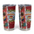 New Zealand Merry Christmas Tumbler Cup Maori Animals Xmas Style and Koru Tattoo Red Color