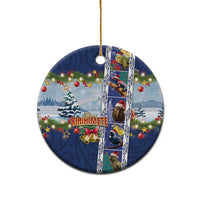 New Zealand Merry Christmas Ceramic Ornament Maori Animals, Koru Tattoo - Blue Xmas Style LT03 - Polynesian Pride