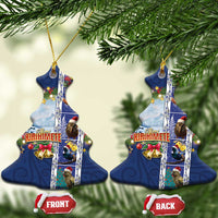 New Zealand Merry Christmas Ceramic Ornament Maori Animals, Koru Tattoo - Blue Xmas Style LT03 Christmas Tree Blue - Polynesian Pride