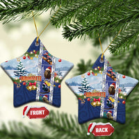 New Zealand Merry Christmas Ceramic Ornament Maori Animals, Koru Tattoo - Blue Xmas Style LT03 Star Blue - Polynesian Pride