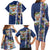 New Zealand Merry Christmas Family Matching Long Sleeve Bodycon Dress and Hawaiian Shirt Maori Animals, Koru Tattoo - Blue Xmas Style