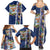 New Zealand Merry Christmas Family Matching Summer Maxi Dress and Hawaiian Shirt Maori Animals, Koru Tattoo - Blue Xmas Style