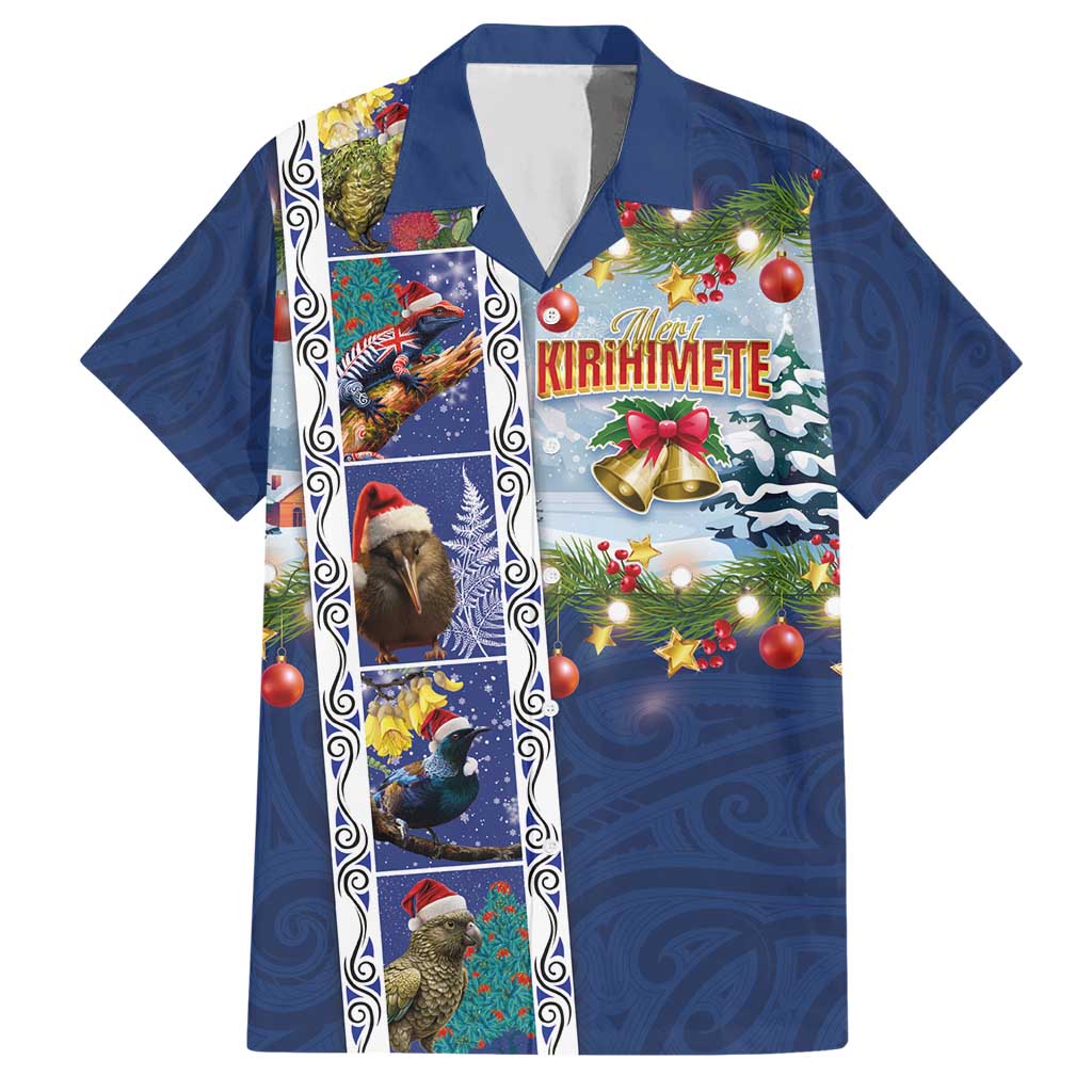 New Zealand Merry Christmas Hawaiian Shirt Maori Animals, Koru Tattoo - Blue Xmas Style LT03 Blue - Polynesian Pride