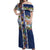 New Zealand Merry Christmas Off Shoulder Maxi Dress Maori Animals, Koru Tattoo - Blue Xmas Style