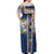 New Zealand Merry Christmas Off Shoulder Maxi Dress Maori Animals, Koru Tattoo - Blue Xmas Style