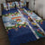 New Zealand Merry Christmas Quilt Bed Set Maori Animals, Koru Tattoo - Blue Xmas Style