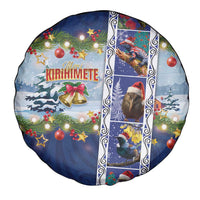 New Zealand Merry Christmas Spare Tire Cover Maori Animals, Koru Tattoo - Blue Xmas Style