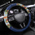 New Zealand Merry Christmas Steering Wheel Cover Maori Animals, Koru Tattoo - Blue Xmas Style