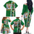 New Zealand Merry Christmas Family Matching Off The Shoulder Long Sleeve Dress and Hawaiian Shirt Maori Animals, Koru Tattoo - Green Xmas Style