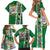 New Zealand Merry Christmas Family Matching Short Sleeve Bodycon Dress and Hawaiian Shirt Maori Animals, Koru Tattoo - Green Xmas Style