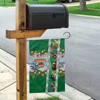 New Zealand Merry Christmas Garden Flag Maori Animals, Koru Tattoo - Green Xmas Style