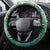 New Zealand Merry Christmas Steering Wheel Cover Maori Animals, Koru Tattoo - Green Xmas Style