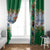 New Zealand Merry Christmas Window Curtain Maori Animals, Koru Tattoo - Green Xmas Style