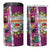 New Zealand Merry Christmas 4 in 1 Can Cooler Tumbler Maori Animals Xmas Style and Koru Tattoo Pink Color