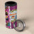 New Zealand Merry Christmas 4 in 1 Can Cooler Tumbler Maori Animals Xmas Style and Koru Tattoo Pink Color