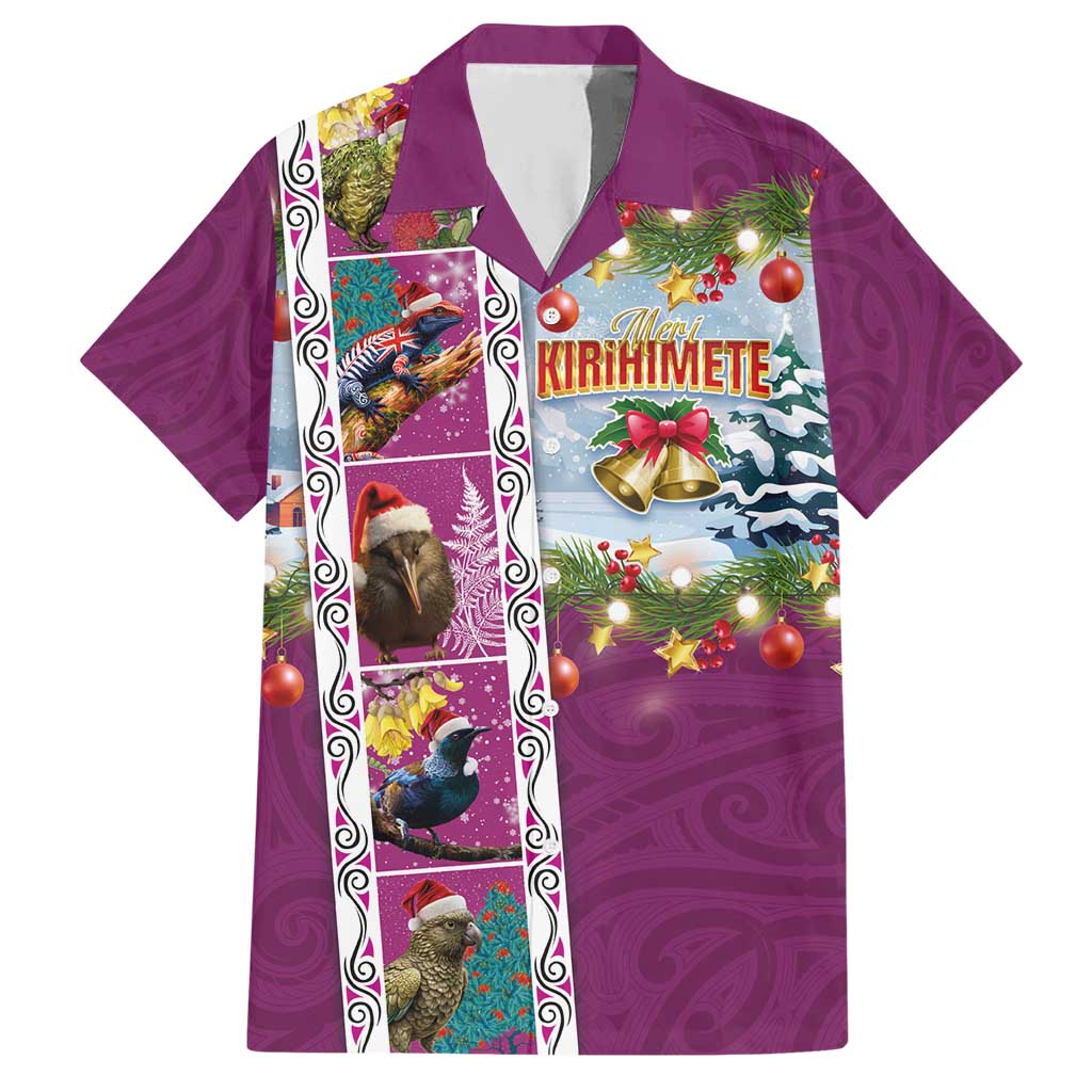New Zealand Merry Christmas Hawaiian Shirt Maori Animals, Koru Tattoo - Pink Xmas Style LT03 Pink - Polynesian Pride
