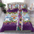 New Zealand Merry Christmas Bedding Set Maori Animals, Koru Tattoo - Purple Xmas Style