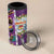 New Zealand Merry Christmas 4 in 1 Can Cooler Tumbler Maori Animals Xmas Style and Koru Tattoo Purple Color