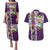 New Zealand Merry Christmas Couples Matching Puletasi and Hawaiian Shirt Maori Animals, Koru Tattoo - Purple Xmas Style