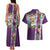 New Zealand Merry Christmas Couples Matching Tank Maxi Dress and Hawaiian Shirt Maori Animals, Koru Tattoo - Purple Xmas Style