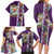 New Zealand Merry Christmas Family Matching Long Sleeve Bodycon Dress and Hawaiian Shirt Maori Animals, Koru Tattoo - Purple Xmas Style