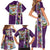 New Zealand Merry Christmas Family Matching Short Sleeve Bodycon Dress and Hawaiian Shirt Maori Animals, Koru Tattoo - Purple Xmas Style