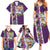 New Zealand Merry Christmas Family Matching Summer Maxi Dress and Hawaiian Shirt Maori Animals, Koru Tattoo - Purple Xmas Style