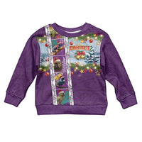New Zealand Merry Christmas Kid Ugly Christmas Sweater Maori Animals, Koru Tattoo - Purple Xmas Style
