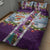 New Zealand Merry Christmas Quilt Bed Set Maori Animals, Koru Tattoo - Purple Xmas Style