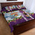 New Zealand Merry Christmas Quilt Bed Set Maori Animals, Koru Tattoo - Purple Xmas Style