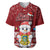 Tuvalu Christmas Baseball Jersey Snowman and Tuvalu Coat of Arms Maori Tribal Xmas Style LT03 Red - Polynesian Pride