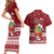 Tuvalu Christmas Couples Matching Short Sleeve Bodycon Dress and Hawaiian Shirt Snowman and Tuvalu Coat of Arms Maori Tribal Xmas Style LT03 - Polynesian Pride