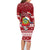 Tuvalu Christmas Family Matching Long Sleeve Bodycon Dress and Hawaiian Shirt Snowman and Tuvalu Coat of Arms Maori Tribal Xmas Style LT03 - Polynesian Pride