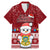 Tuvalu Christmas Family Matching Mermaid Dress and Hawaiian Shirt Snowman and Tuvalu Coat of Arms Maori Tribal Xmas Style LT03 Dad's Shirt - Short Sleeve Red - Polynesian Pride