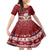 Tuvalu Christmas Family Matching Puletasi Dress and Hawaiian Shirt Snowman and Tuvalu Coat of Arms Maori Tribal Xmas Style LT03 Daughter's Dress Red - Polynesian Pride